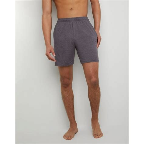 Hanes Essentials Mens Cotton Shorts With Pockets 7 5 Charcoal