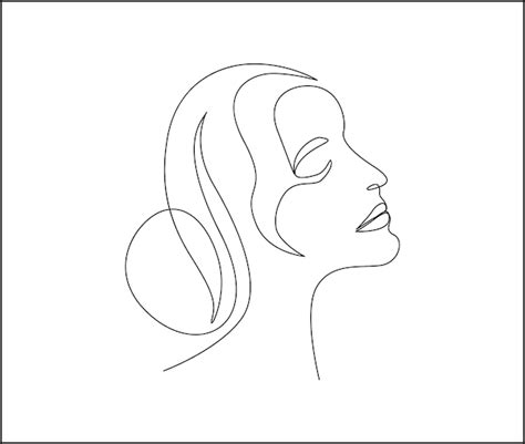 Premium Vector Continuous Line Of Woman Face Drawing Of Face And