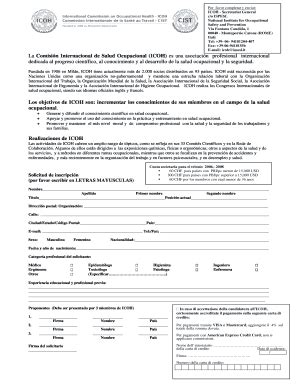 Completable En línea La Comisi n Internacional de Salud Ocupacional