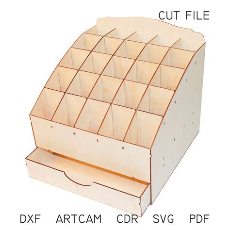 Archivos DXF para organizador de escritorio láser Inspiración Etsy