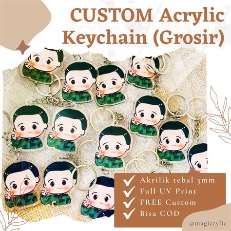 Jual Min Pcs Custom Keychain Gantungan Kunci Acrylic Harga Grosir