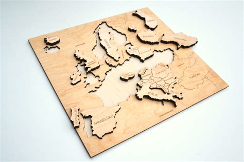 Dřevěné 3D puzzle MAPA EVROPY