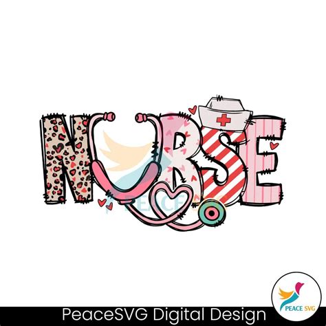 Leopard Nurse Valentines Stethoscope Svg Peacesvg