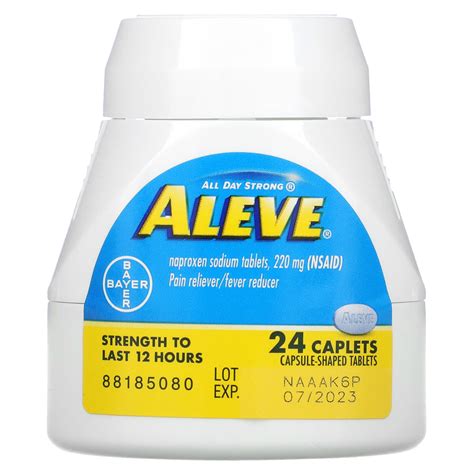 Aleve, Naproxen Sodium Tablets, 220 mg, 24 Caplets