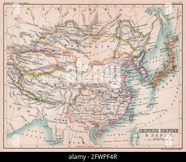 Chinese Empire Japan China Korea Tibet Mongolia Manchuria BARTHOLOMEW