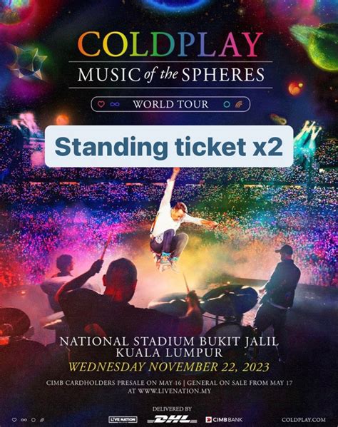 Pair Coldplay Malaysia Cat Standing Ticket Tickets Vouchers