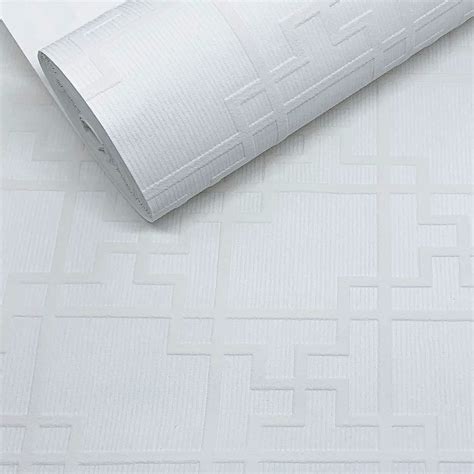 Paris Decor Papel De Parede Alto Relevo Geom Trico Branco Pdb New