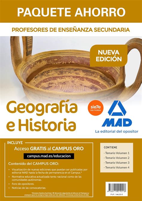 Paquete Ahorro Geograf A E Historia Cuerpo De Profesores De Ense Anza