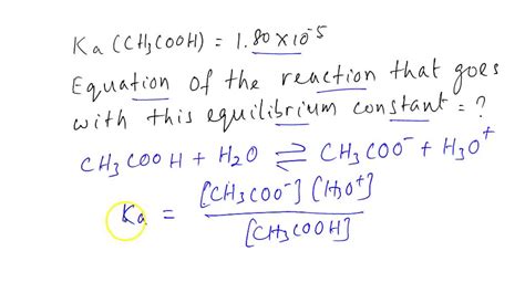 SOLVED Write The Acid Dissociation Reaction And The Expression Of The