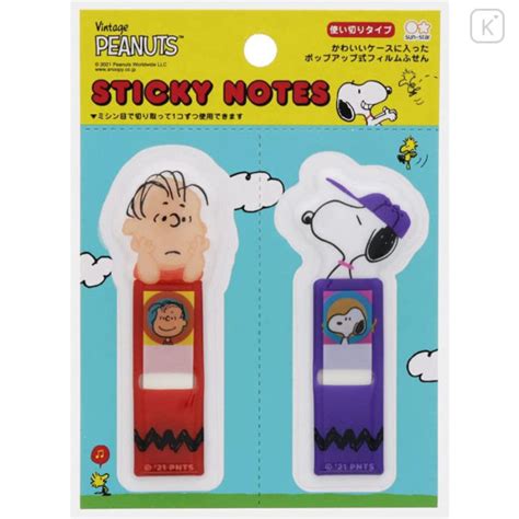 Japan Peanuts Index Sticky Notes With Case Linus Snoopy Kawaii