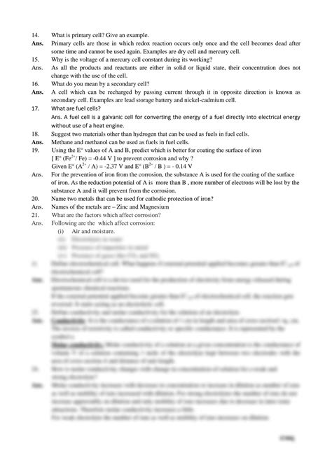 Solution Jee Mains Electrochemistry Sureshot Questions Studypool