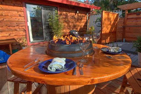 Fireglass Provides The Perfect Finish For This Wine Barrel Fire Pit