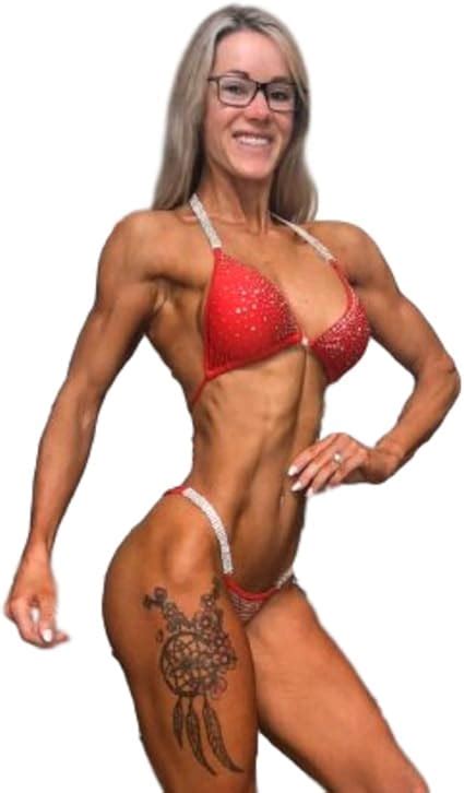Amazon Vicky Ross Fit Red Bikini Bodybuilding Competition Suit For