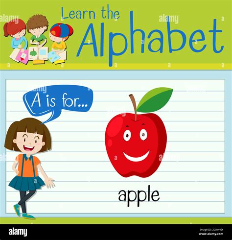 Flashcard Letter A Is For Apple Stock Vector Image Art Alamy