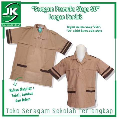 Jual Toko Juara Kelas Baju Pramuka Siaga Pendek Laki Perempuan