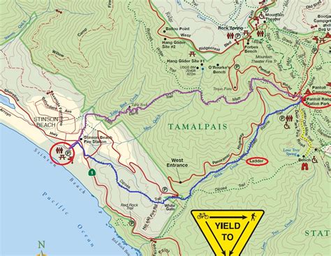 Mt Tamalpais Trail Map 8miles 湾区黄页群