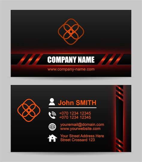 Premium Vector Vector Abstract Red And Black Business Card Template