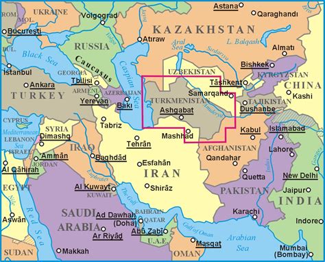 Turkmenistan Geographical Map Map Hu En