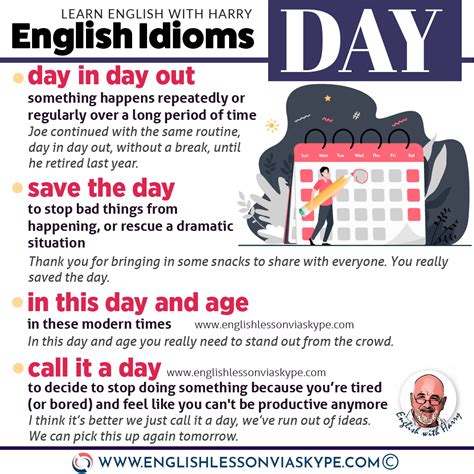 10 English Idioms With Day Learn English With Harry English