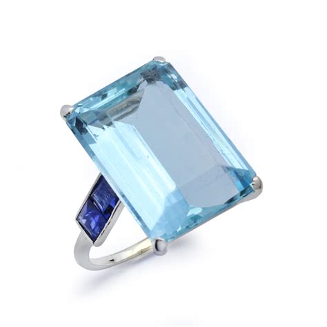 Cartier Aquamarine And Sapphire Ring Fd Gallery