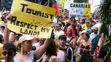 Thousands Rally In Spain S Canary Islands Against Mass Tourism Bbc News