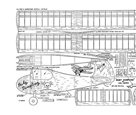 Baby Dumpling Ff Sport Wingspan Rc Model Airplane Printed Plans