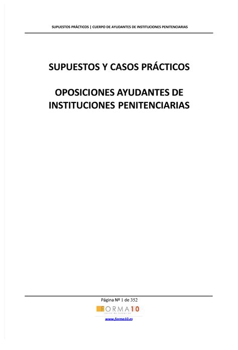 Pdf Manual De Supuestos Practicos Para Instituciones Penitenciarias