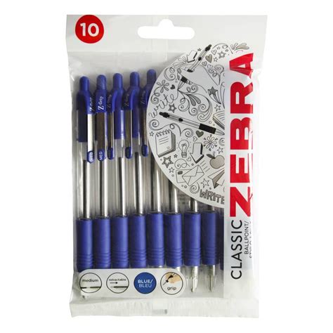 Zebra Blue Classic Ballpoint Pens 10 Pack Hobbycraft
