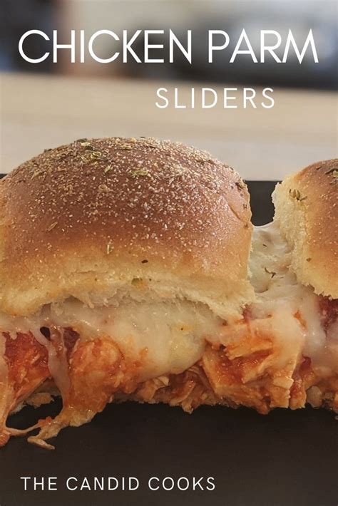 Shredded Chicken Parm Sliders • The Candid Cooks Recipe Cooking Cookout Food Recipes