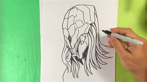 How To Draw Predator Mask From Prey Youtube