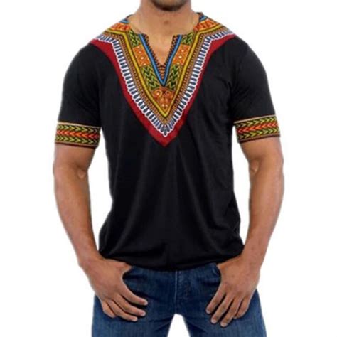 Africa Clothing Dashiki V Neck T Shirt National Traditional Printing Maxi Tshirt African Dashiki