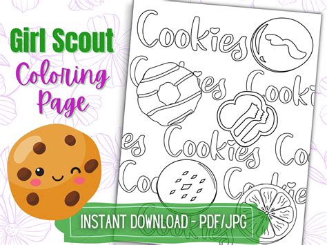 Girl Scout Cookie Coloring Page At Donna Lucero Blog