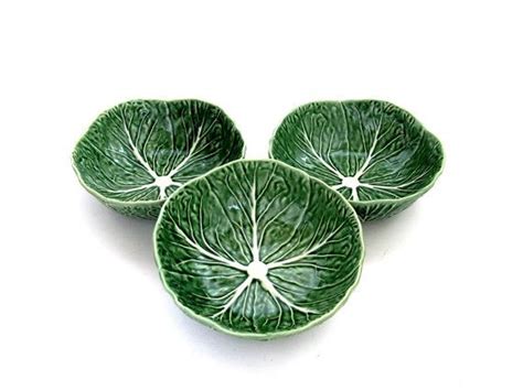 Bordallo Pinheiro San Raphael Cabbage Bowls Made In Portugal Etsy