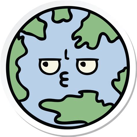 Sticker Of A Cute Cartoon Planet Earth 40070701 Png