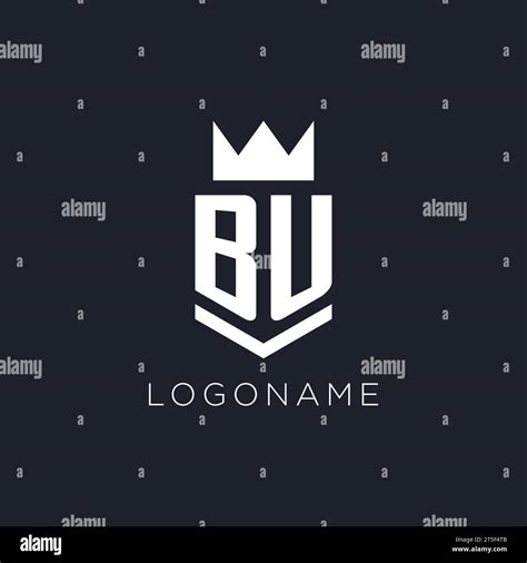 Bu Logo With Shield And Crown Initial Monogram Logo Design Ideas Stock