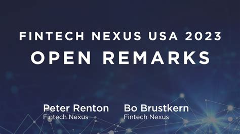 Opening Remarks Fintech Nexus USA 2023 YouTube