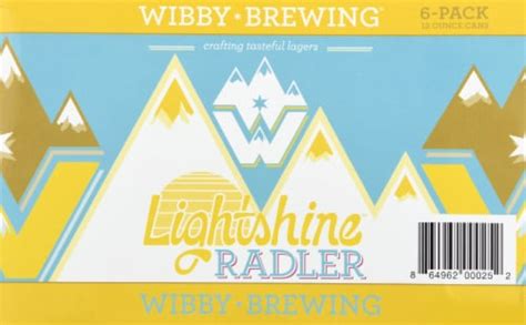 Wibby Brewing Lightshine Radlar Lager Beer 6 Cans 12 Fl Oz Smiths