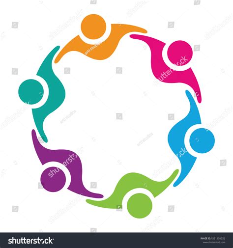 Teamwork People Connectivity Logo Design Inspiration Stock Vector