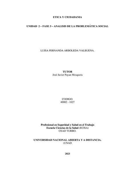 Anexo 2 Análisis de la Problemática Social ETICA Y CIUDADANIA