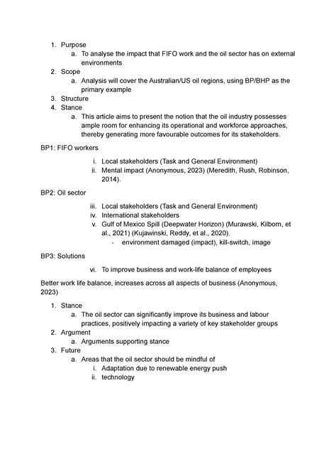 Mgf Essay Skeleton Purpose A To Analyse The Impact That Fifo Work And The Oil Sector Has On