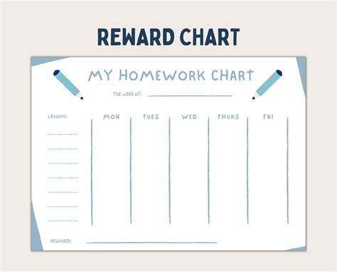 Homework Reward Chart Homework Chart Reward Chart - Etsy