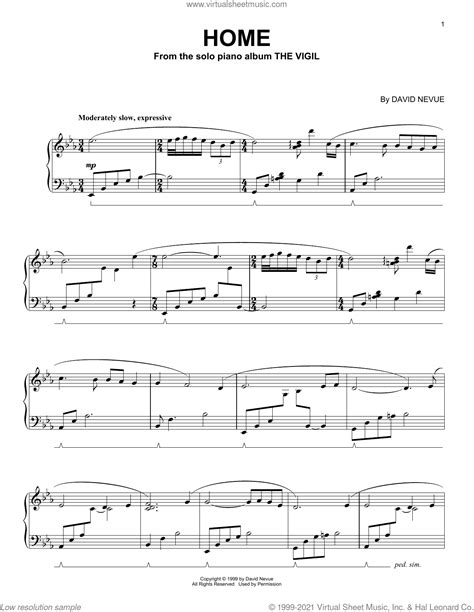 David Nevue Home Sheet Music For Piano Solo PDF Interactive