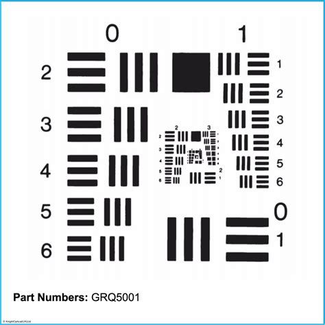 Resolution Charts | multiple precision metallic patterns