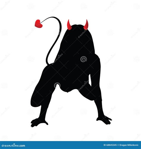 Girl Devil Silhouette Illustration Stock Vector Illustration Of