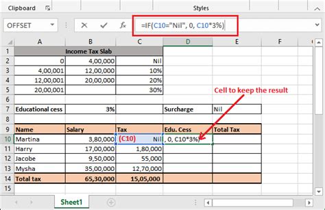 Income Tax Calculating Formula In Excel Javatpoint