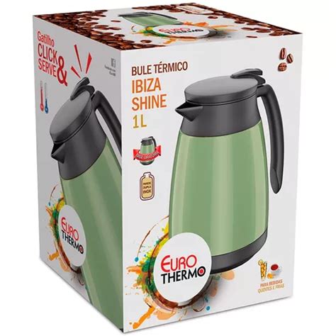 Bule Garrafa Térmica Ibiza 1 Litro Inox Gatilho Euro Thermo MercadoLivre