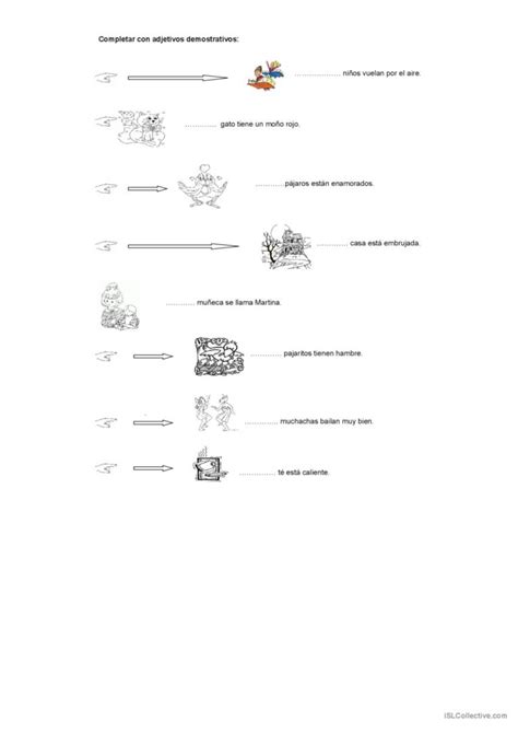 Adjetivos Demostrativos práctica gen Español ELE hojas de trabajo pdf