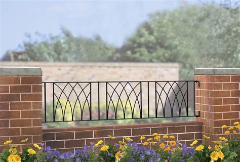 Abbey Modern Metal Garden Railing Fence Panel 1830mm Gap X 395mm High