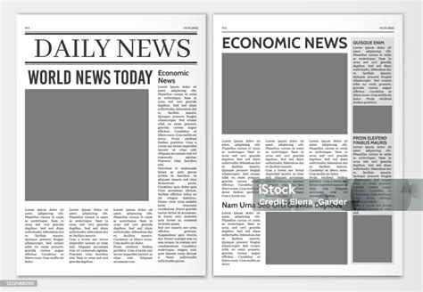 Zeitungsseiten Vorlage Zeitung Schlagzeile Vektor Mockup