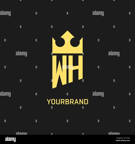 Monogram Wh Logo Shield Crown Shape Elegant And Luxury Initial Logo